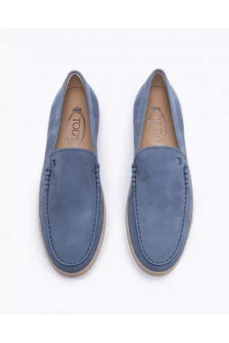 Nuova Pantofola Gomma Rafia - Split leather moccasins