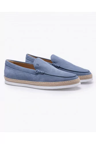 Nuova Pantofola Gomma Rafia - Split leather moccasins