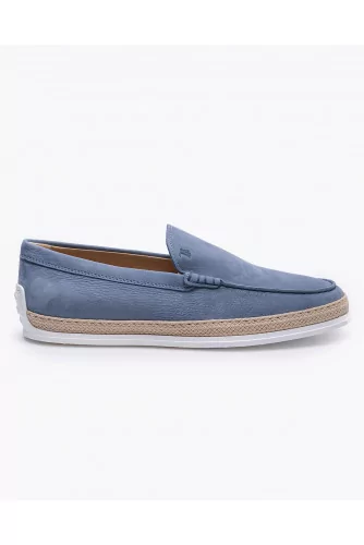 Nuova Pantofola Gomma Rafia - Split leather moccasins