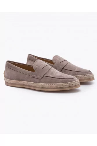 Nuova Pantofola Gomma Rafia - Split leather moccasins