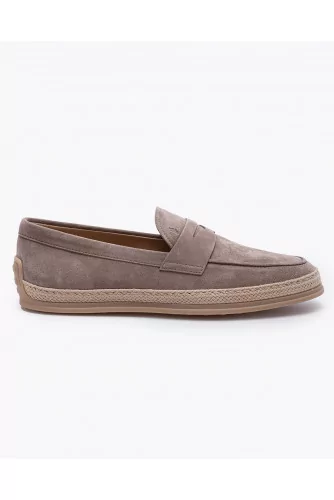 Nuova Pantofola Gomma Rafia - Split leather moccasins