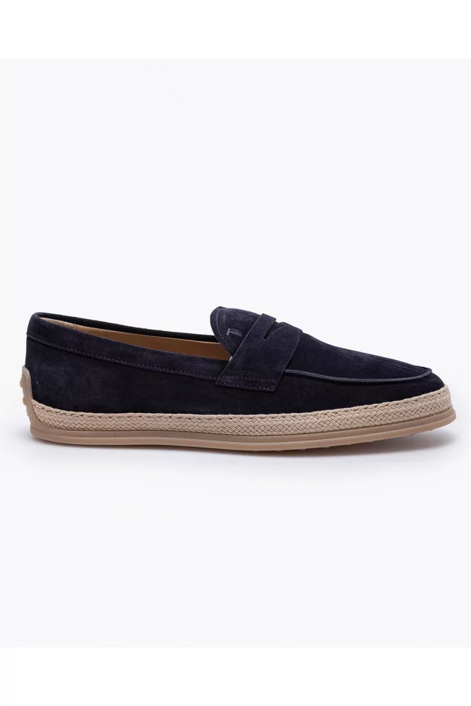 Nuova Pantofola Gomma Rafia - Split leather moccasins