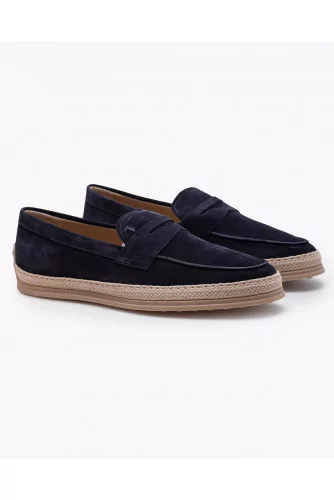 Nuova Pantofola Gomma Rafia - Split leather moccasins