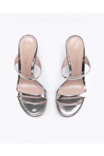 Achat Leather mules with mirror effect and carved heels 105 - Jacques-loup