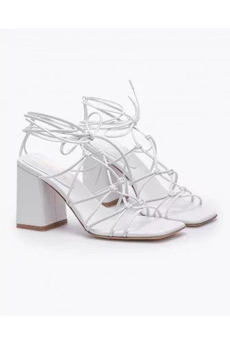 Achat Nappa leather spartan sandals with heels and laces 85 - Jacques-loup