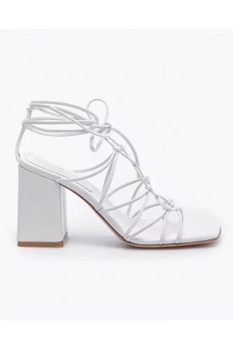 Nappa leather spartan sandals with heels and laces 85