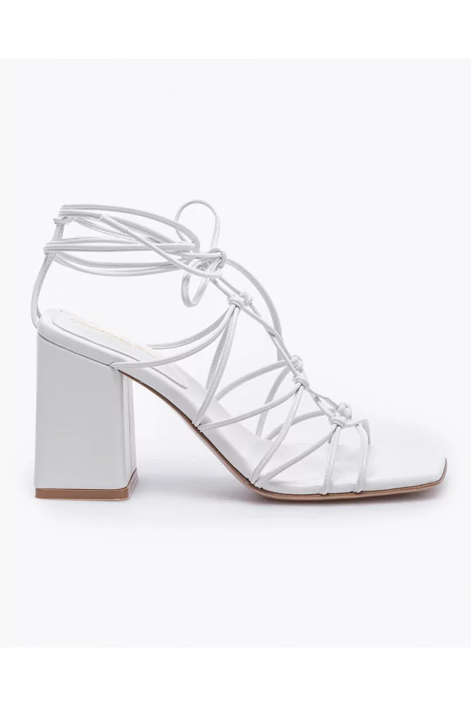 Nappa leather spartan sandals with heels and laces 85