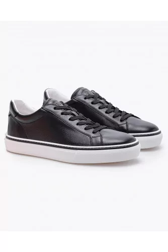 Allacciato Cassetta - Nappa leather sneakers with tone/tone shoe laces