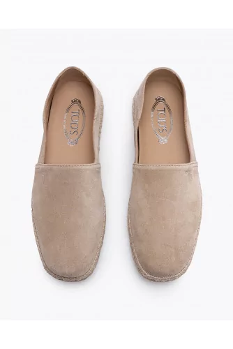 Espadrilles en veau velours avec semelle en corde