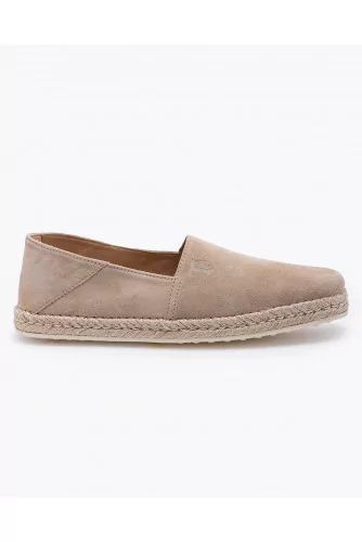 Espadrilles en veau velours avec semelle en corde