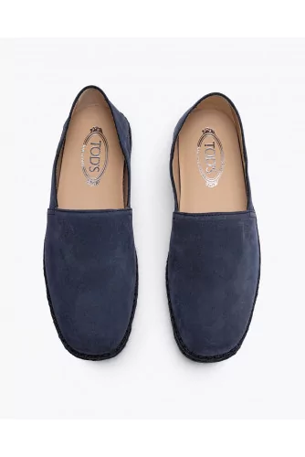 Espadrilles en veau velours avec semelle en corde