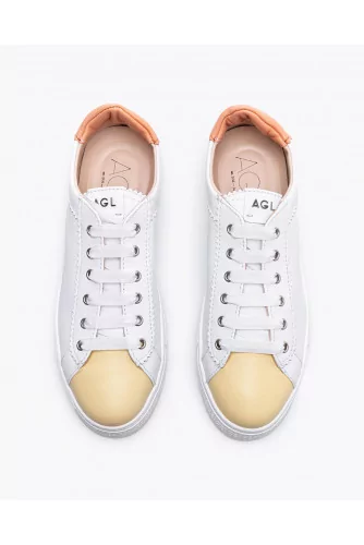 Nappa leather sneakers with yokes