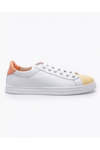 Nappa leather sneakers with yokes