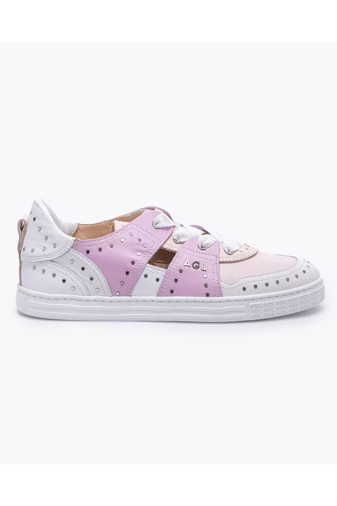 AGL - Sneakers en cuir nappa et nylon avec empiècements 36 1/2 multicolor