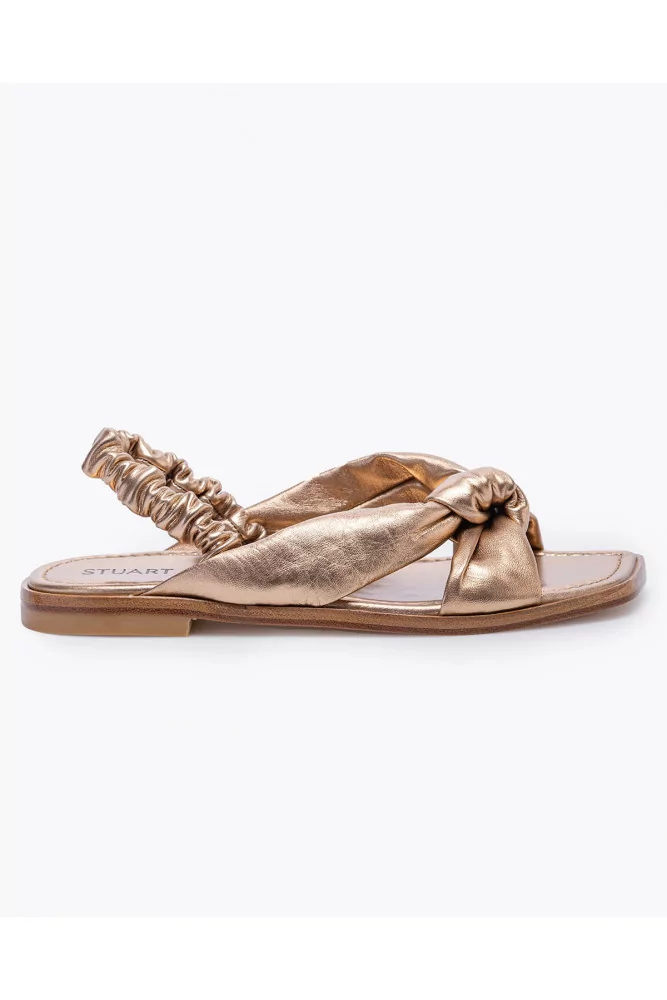 Nappa leather sandals with draped bands