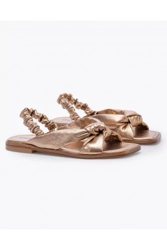 Nappa leather sandals with draped bands