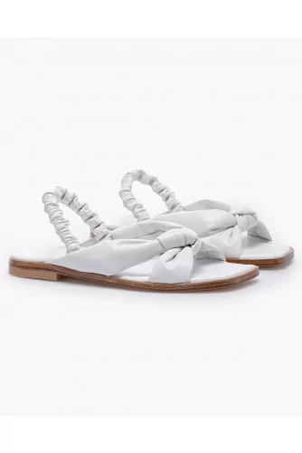 Nappa leather sandals with draped bands