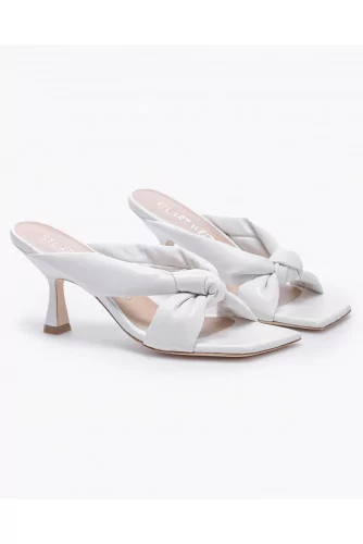 Mule Stuart Weitzman blanc matelassée talon 75 pour femme