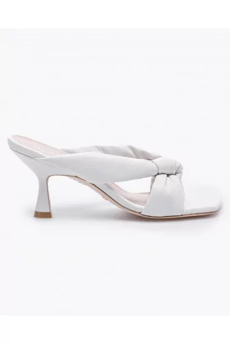 Mule Stuart Weitzman blanc matelassée talon 75 pour femme