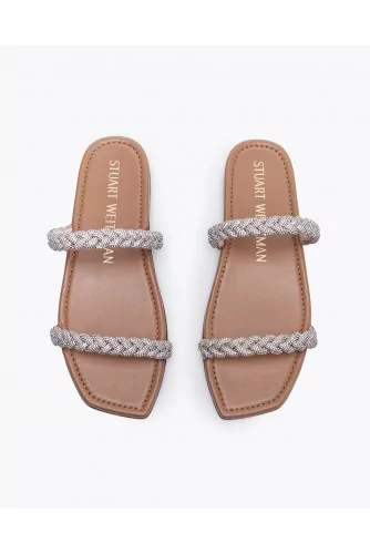 Leather mules with braided bands