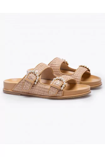 Achat Mules in braided raffia with buckles - Jacques-loup