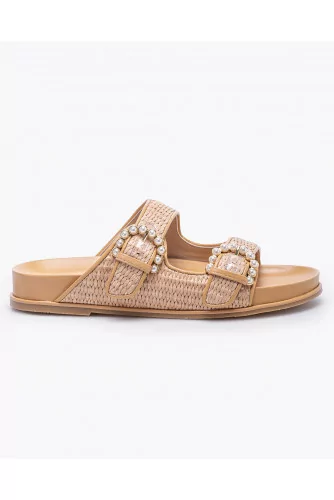 Achat Mules in braided raffia with buckles - Jacques-loup