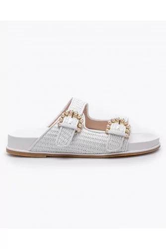 Achat Mules in braides raffia with buckles - Jacques-loup