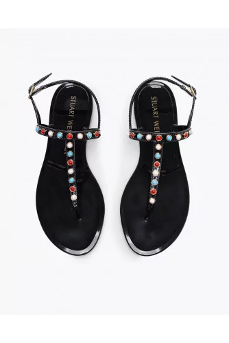 PVC sandals decorated with colored stones