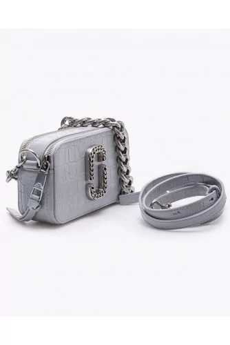 Snapshot - Leather bag with crocodile print and metal chain