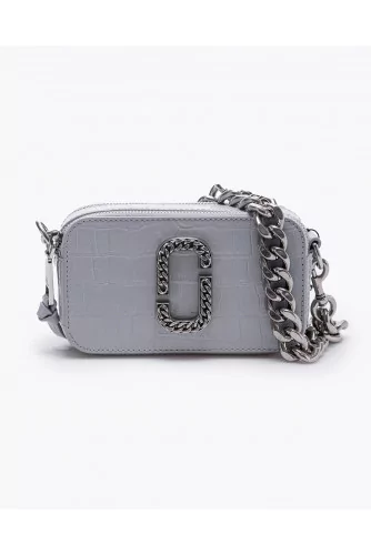 Snapshot - Leather bag with crocodile print and metal chain