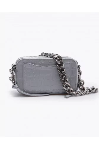 Snapshot - Leather bag with crocodile print and metal chain