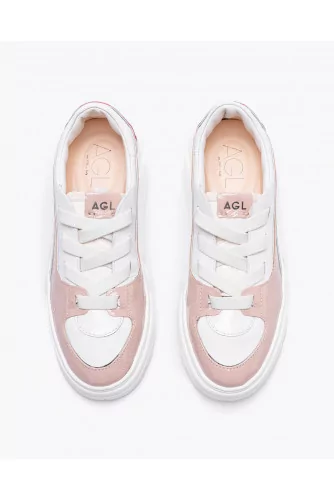 Soft varnished and nappa leather sneakers with cut-outs