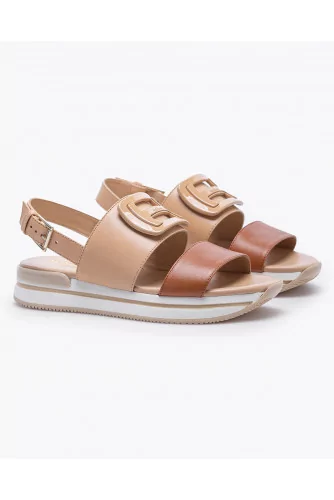 Achat Calf leather sandals with Bakelite logo - Jacques-loup