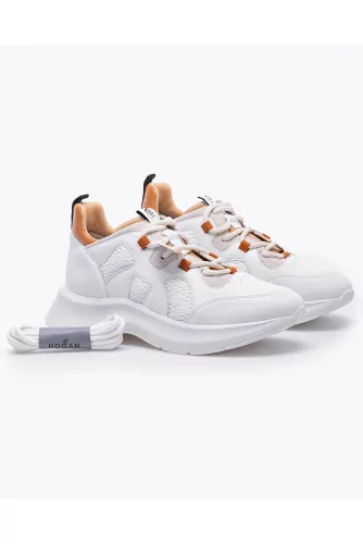 Speedy Run - Leather and textile sneakers with yokes