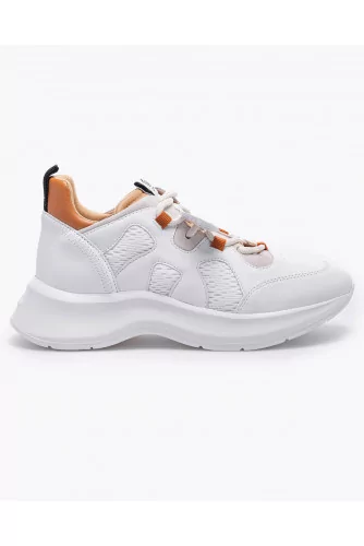 Speedy Run - Leather and textile sneakers with yokes