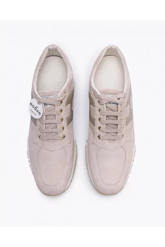 Interactive - Leather and suede sneakers with H in relief