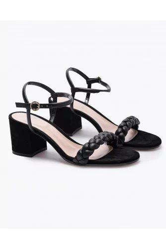 Leather sandals with braided strap 60