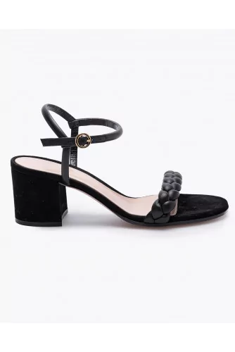 Leather sandals with braided strap 60