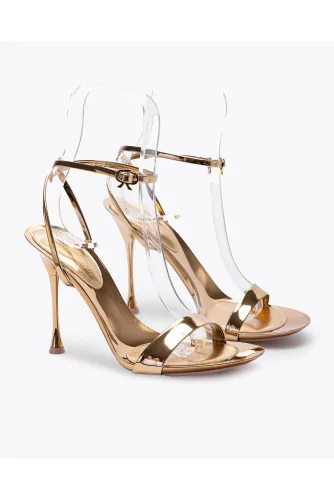 Achat Mirror leather sandals with removable ankle strap 95 - Jacques-loup