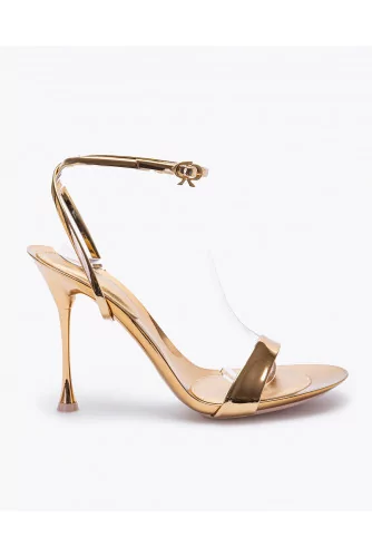 Mirror leather sandals with removable ankle strap 95