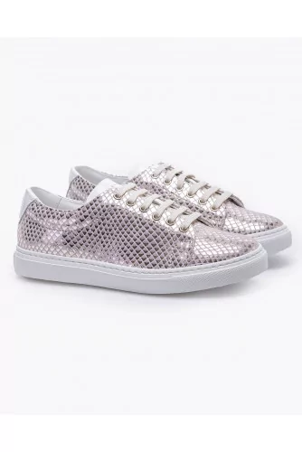 Suede sneakers with metal print 35