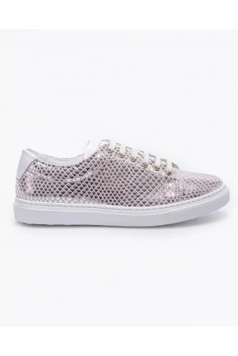 Suede sneakers with metal print 35
