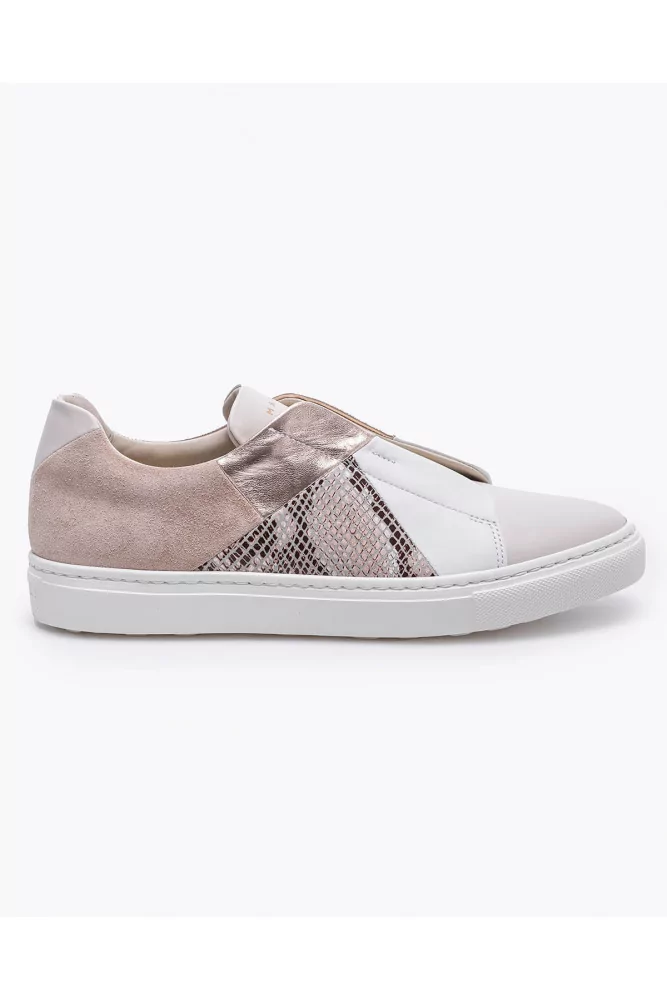 Nappa leather sneakers with yokes