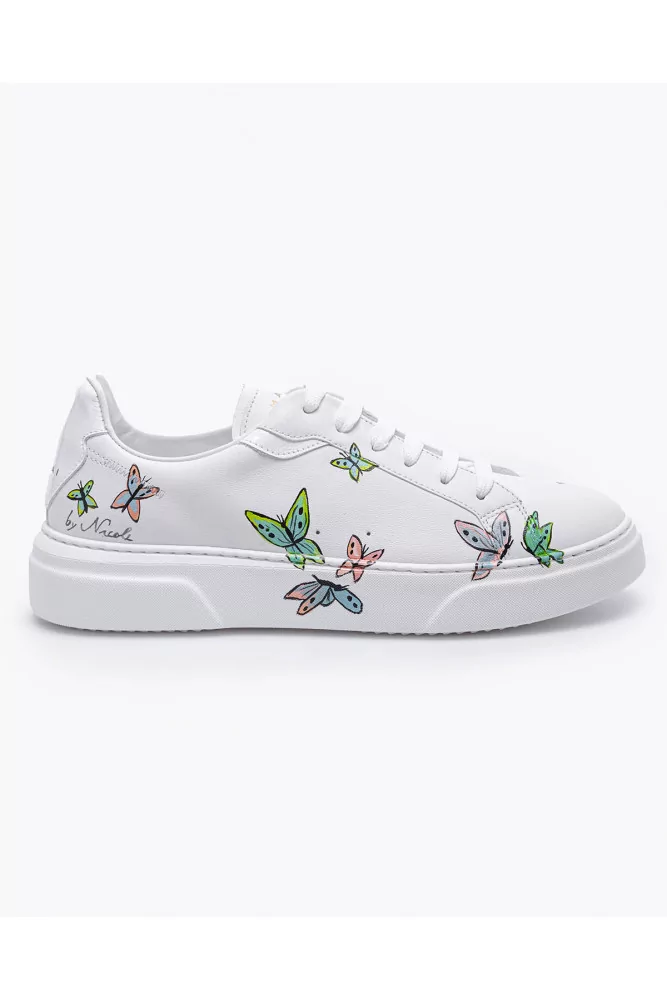 Nappa leather sneakers with butterfly print 45