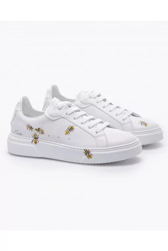 Nappa leather sneakers with bee print 45