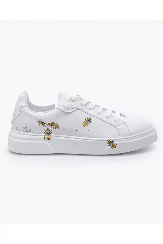 Nappa leather sneakers with bee print 45