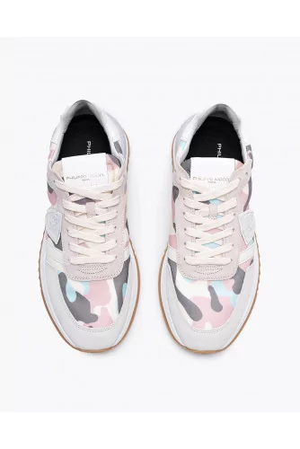 Tropez 2.1 - Split leather sneakers with yokes and camouflage