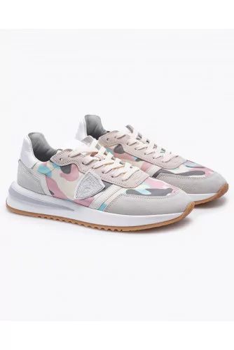 Tropez 2.1 - Split leather sneakers with yokes and camouflage