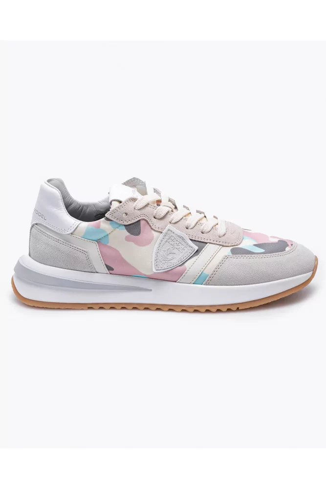 Tropez 2.1 - Split leather sneakers with yokes and camouflage