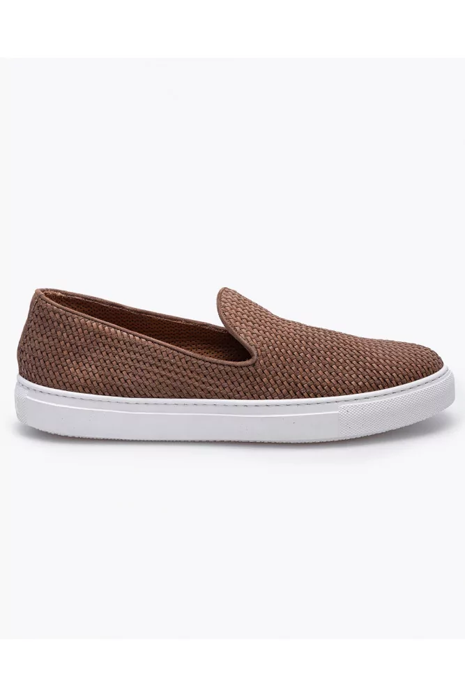 Fratelli Rossetti - Sans-gênes en cuir et daim tressés 7 1/2 Marron
